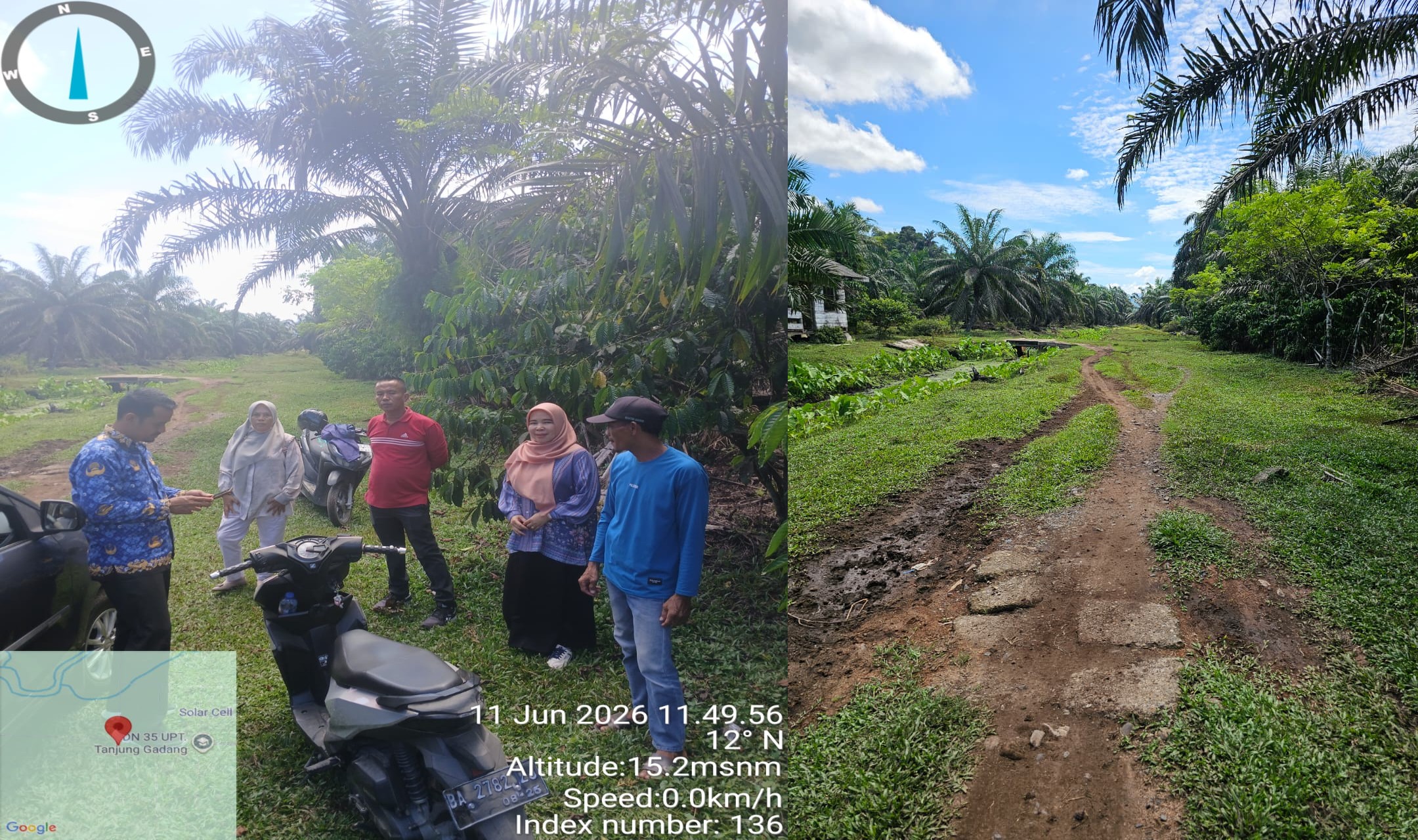 KT. Makmur Kec. Sutera Ngeluh Kondisi Jalan Perkebunan, Kabid Perkebunan Tinjau Lokasi