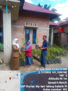 MONITORING KEGIATAN SL GAP BIBIT DURIAN KELOMPOK TANI TALANG BALARIK 3