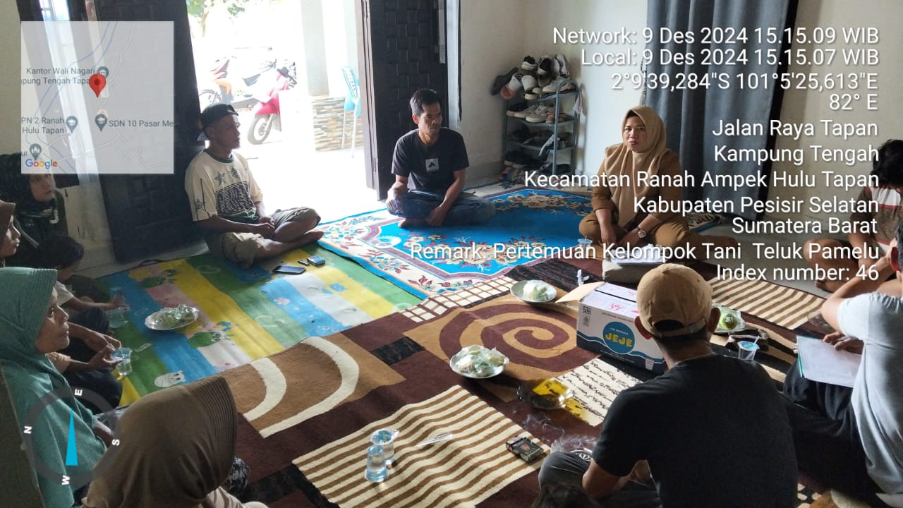 Pertemuan musyawarah Kelompok Tani Teluk Pamelu tentang Bantuan Biofortifikas  Nagari kampung Tengah