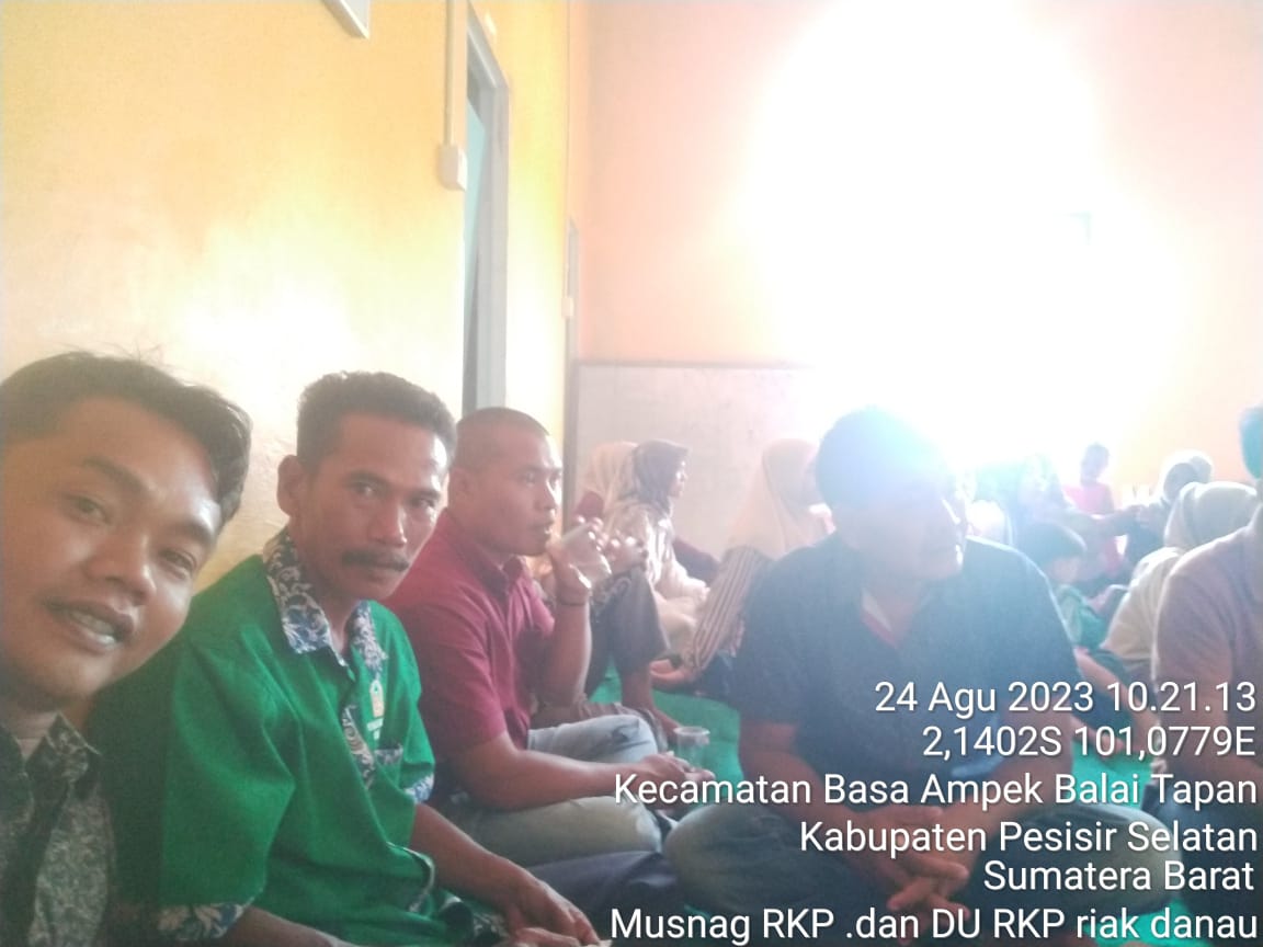 Menghadiri Musnag Penyusunan RKP dan DURKP di nagari Riak Danau Tapan