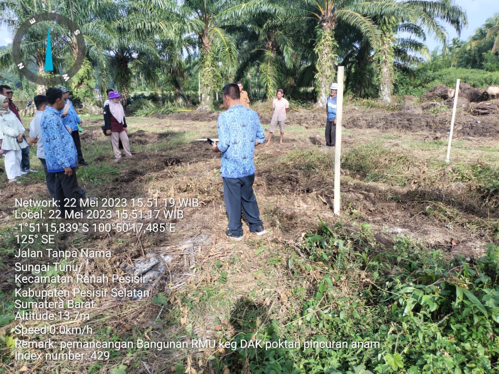 pemancangan pembangunan RMU di Kelompok tani pincuran Anam Nagari Sungai Tunu