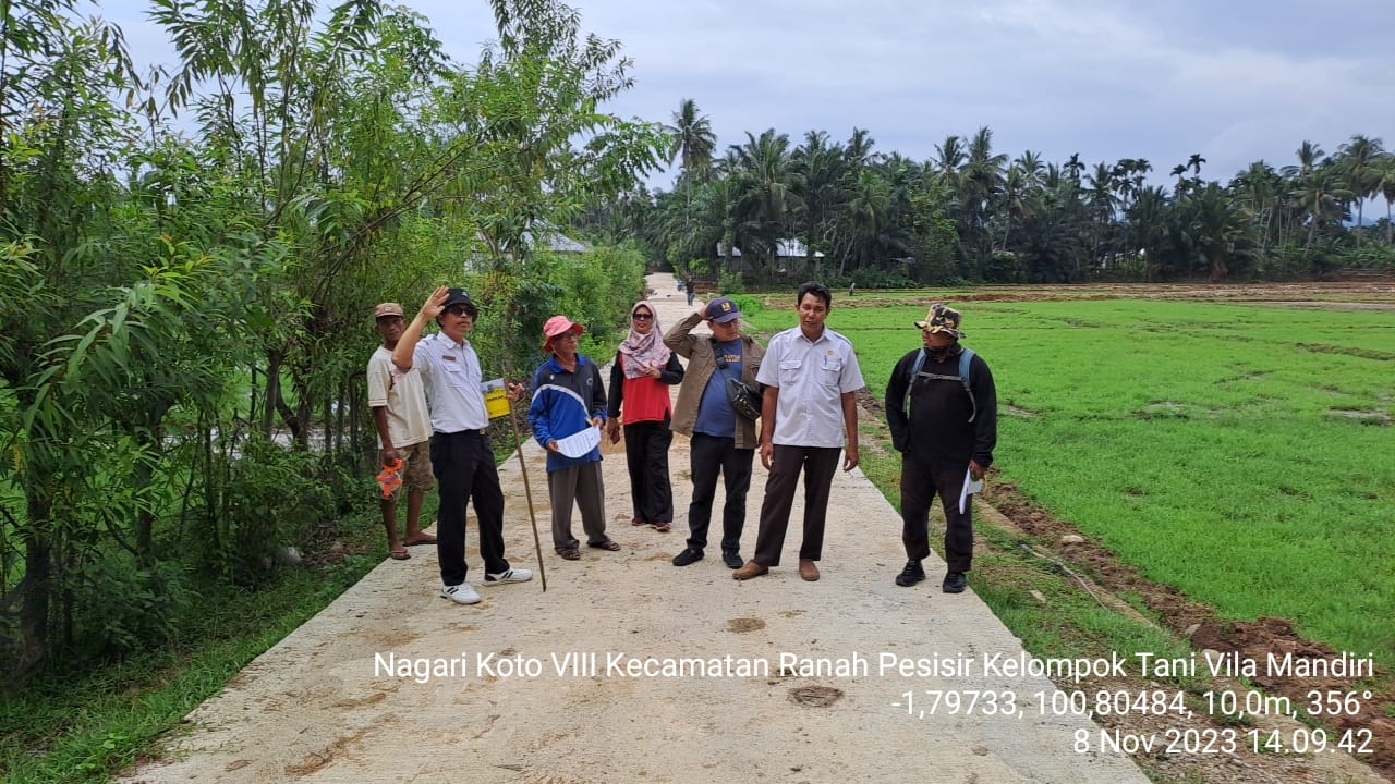 Mendampingi PHO Jalan Produksi Poktan Vila Mandiri, Nagari Koto VIII Pelangai