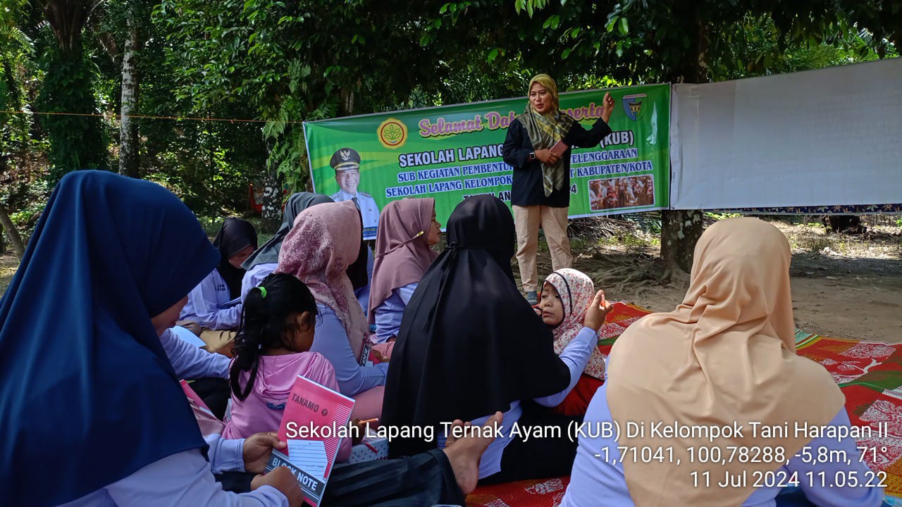 Sekolah lapang ayam KUB di kelompok tani harapan II