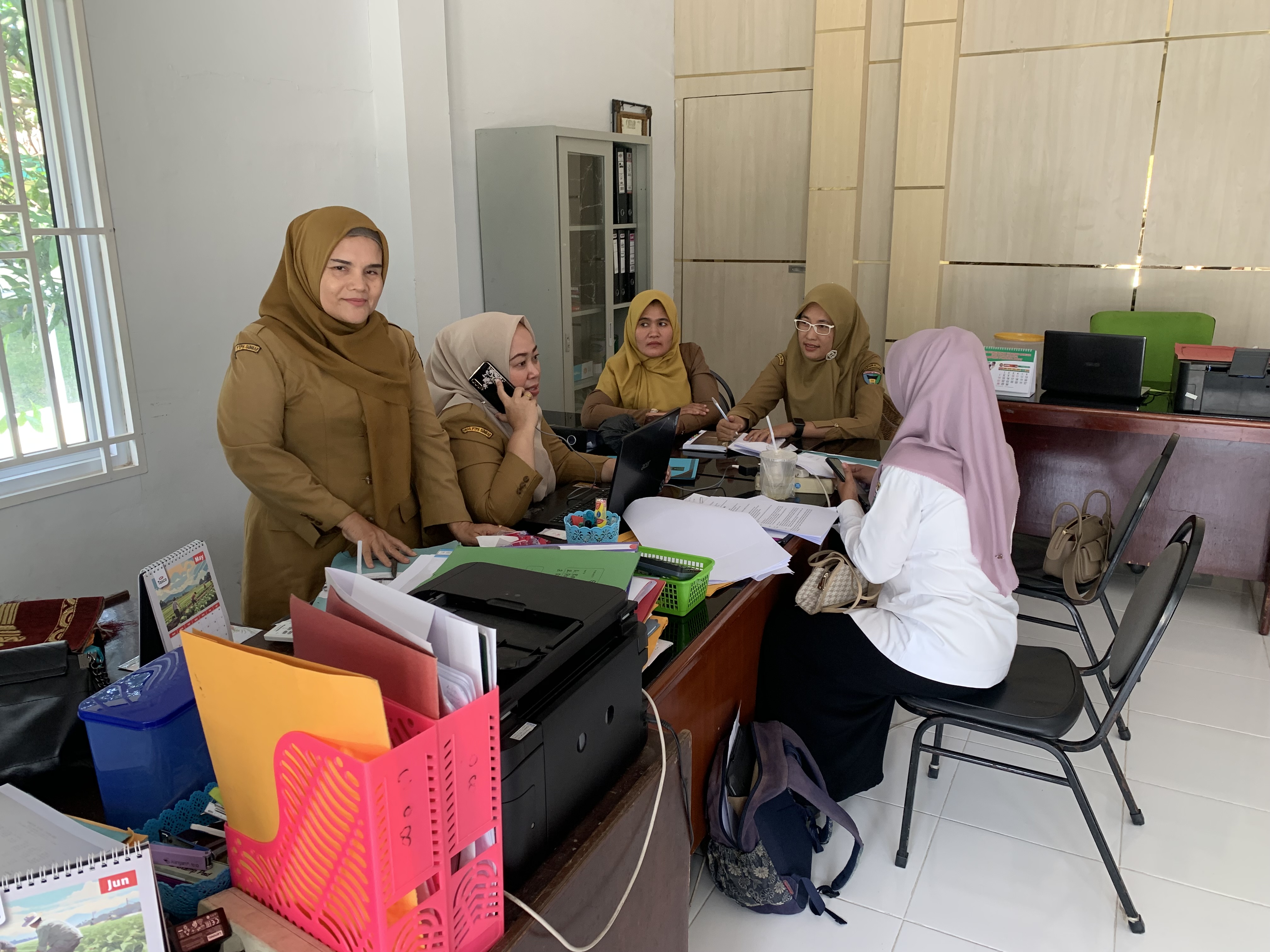 Koordinasi dengan Bendahara dan pelaksana kegiatan APBN Dana Tugas Pembantuan (TP) Satker 08