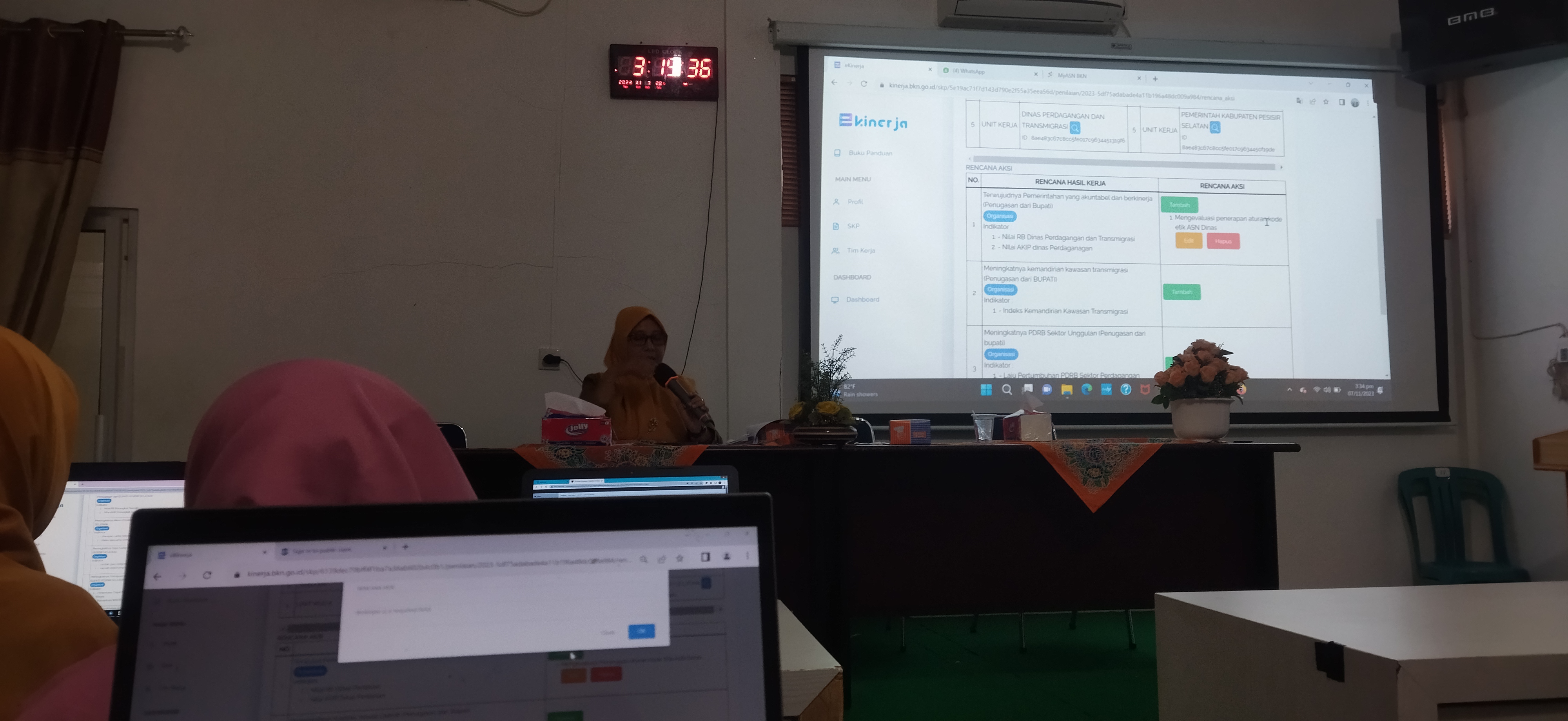 Dinas Pertanian mengikuti BIMTEK e-KINERJA di BKPSDM Kab. Pessel