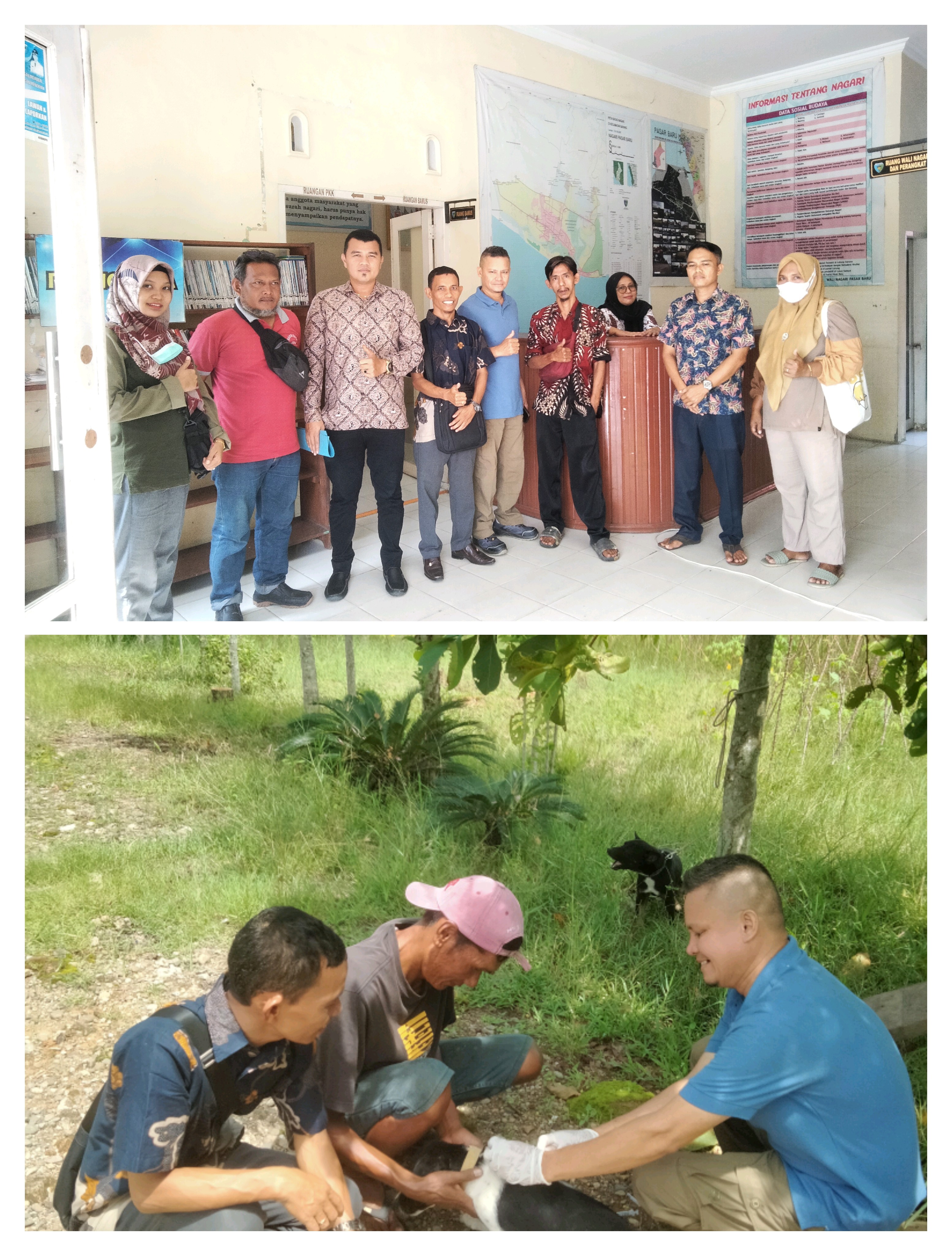 Monitoring Vaksinasi Rabies Sumber Anggaran Provinsi Sumbar ke Nagari Pasar Baru Kecamatan Bayang 