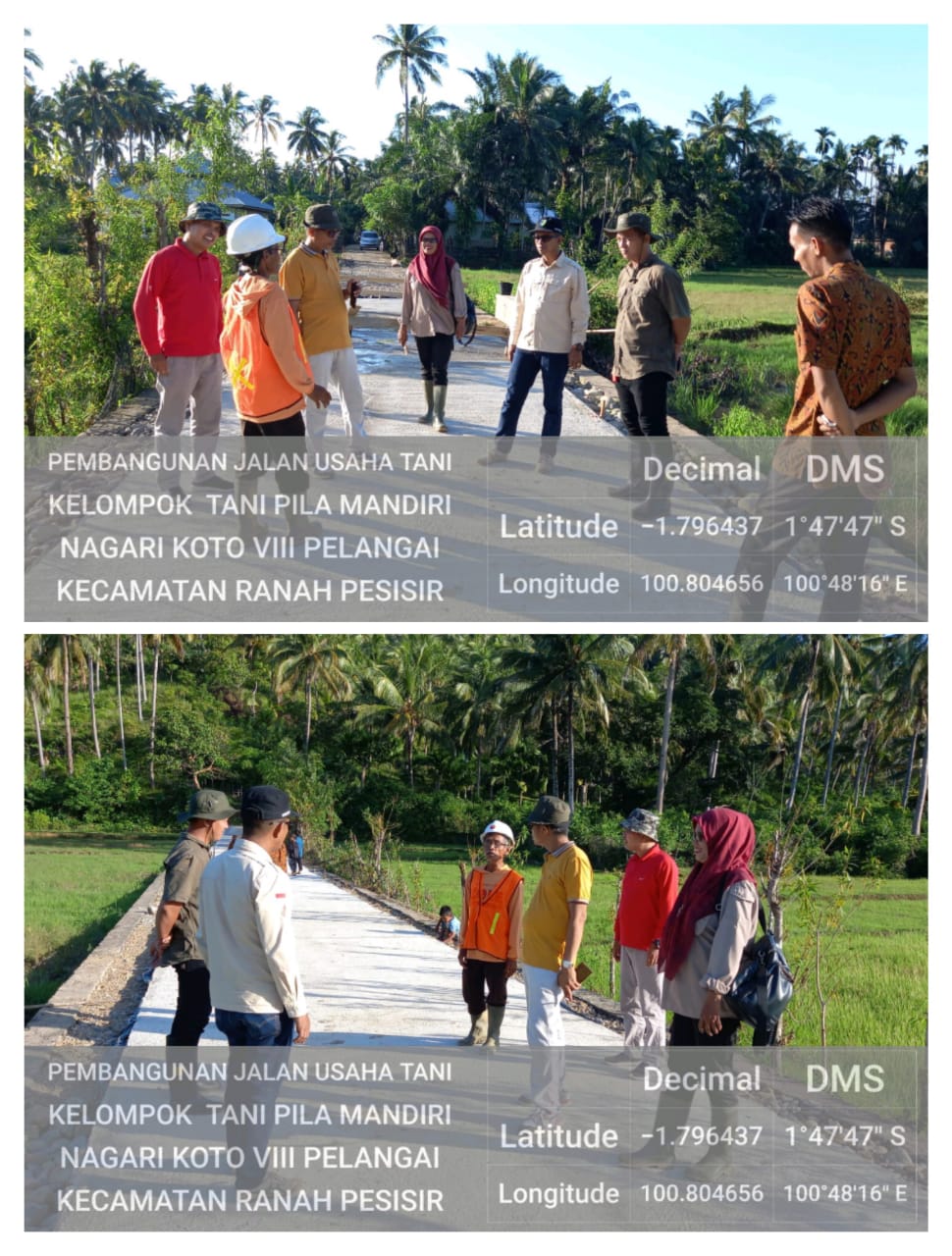 MONITORING DAN EVALUASI PEKERJAAN PEMBANGUNA JALAN USAHA TANI POKTAN PILA MANDIRI DI KOTO VIII PELAN