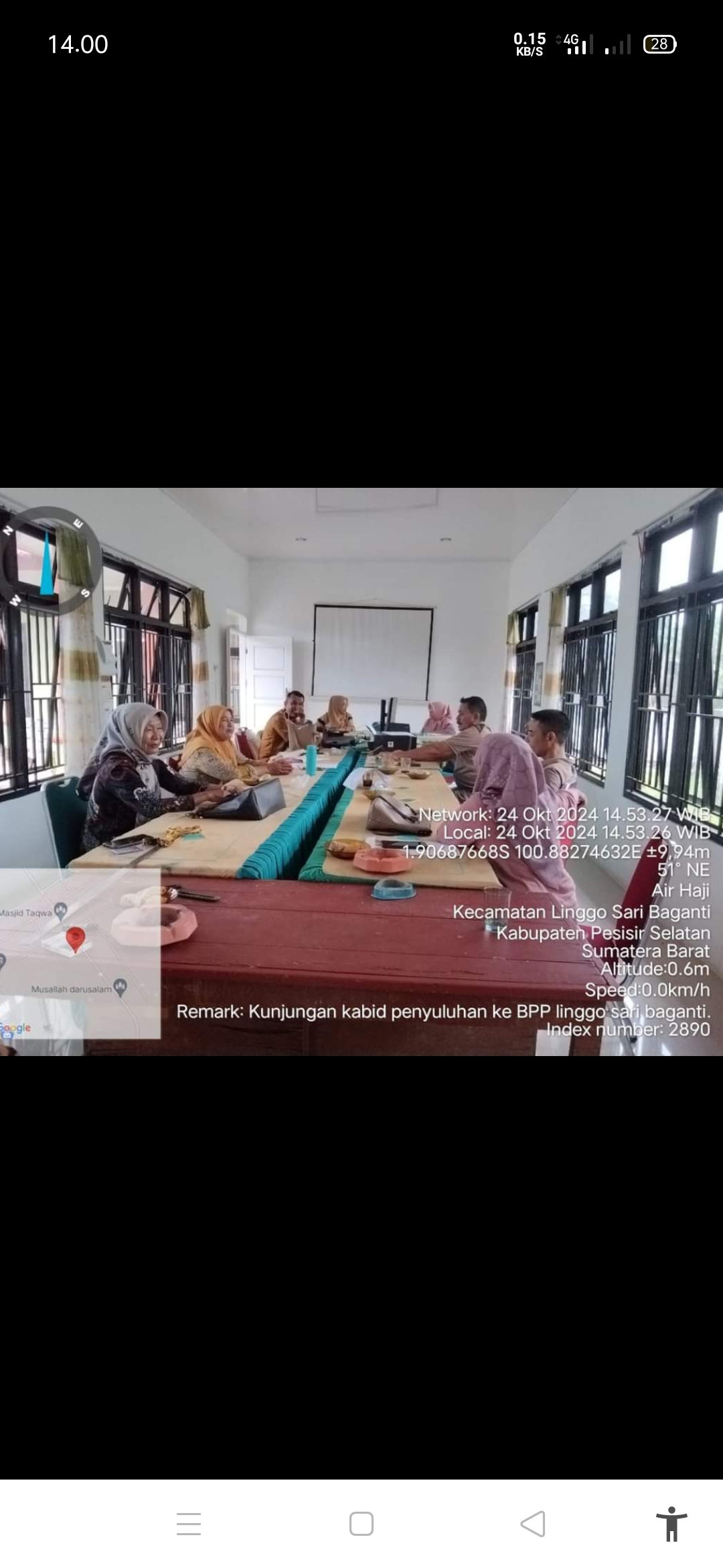 KUNJUNGAN KABID PENYULUHAN DINAS PERTANIAN BESERTA ROMBONGAN KE BPP KEC LINGGO SARI BAGANTI 