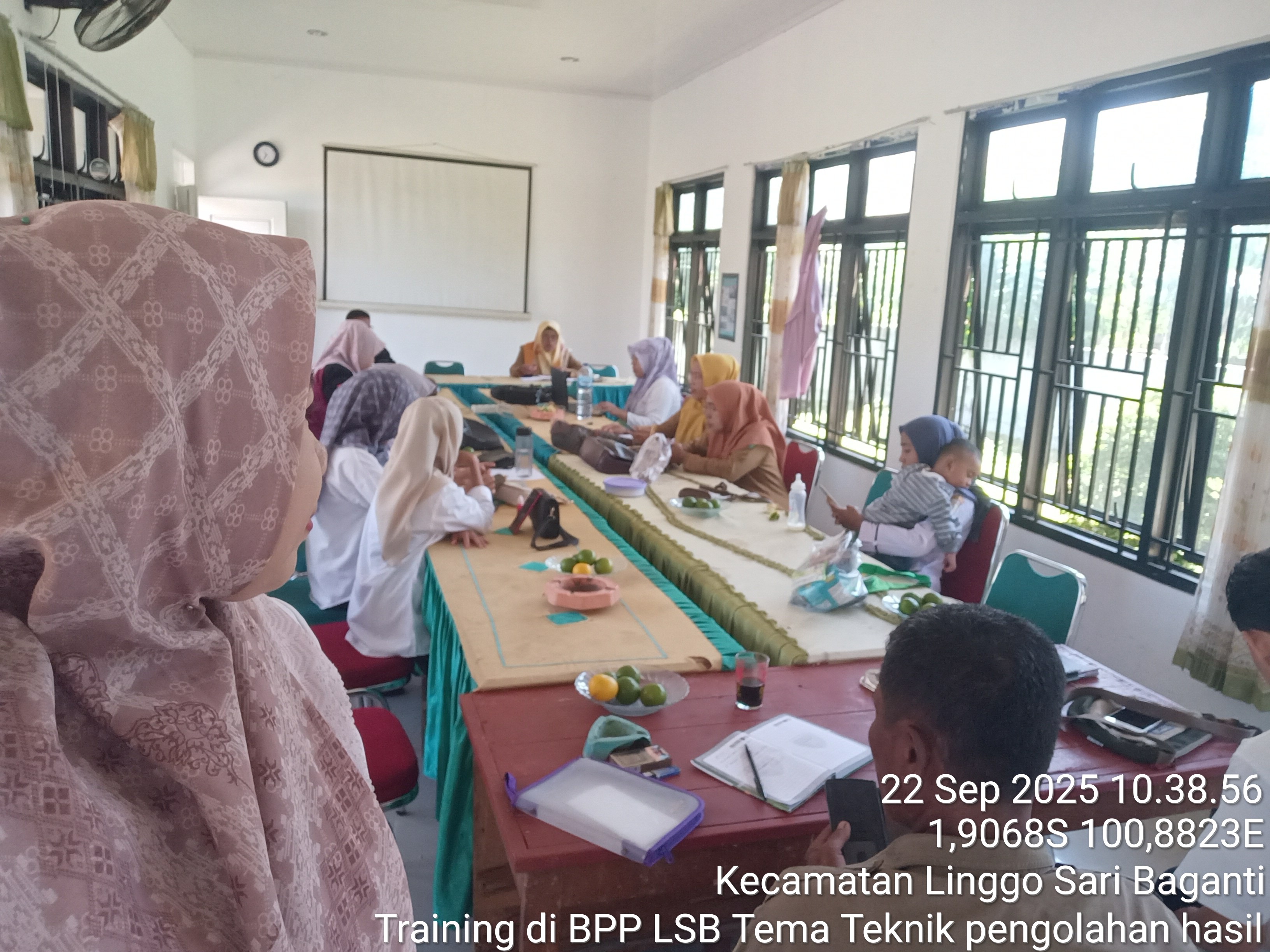 TRAINING DI BPP TEMA TEKNIK PENGOLAHAN HASIL DI BPP KECAMATAN LINGGO SARI BAGANTI 