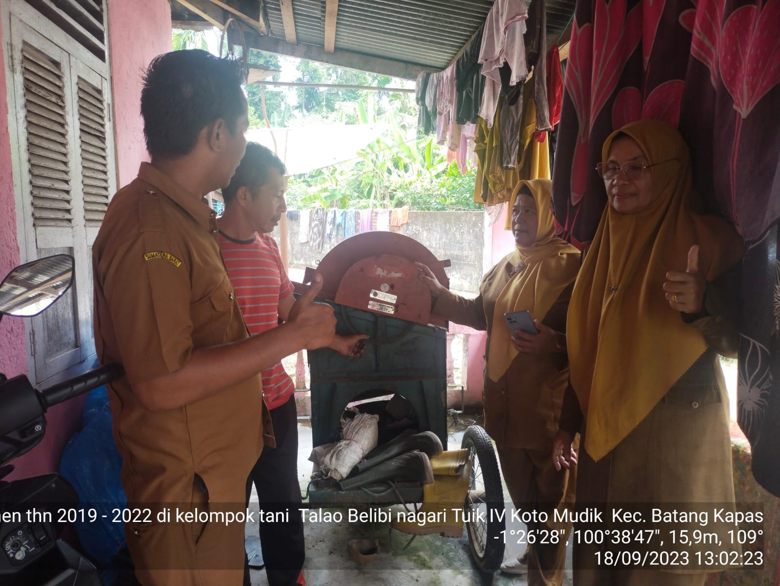 Monev Bantuan Sarana Pasca Panen Tahun 2019 s/d 2022 di Nagari Tuik IV Koto Mudiak