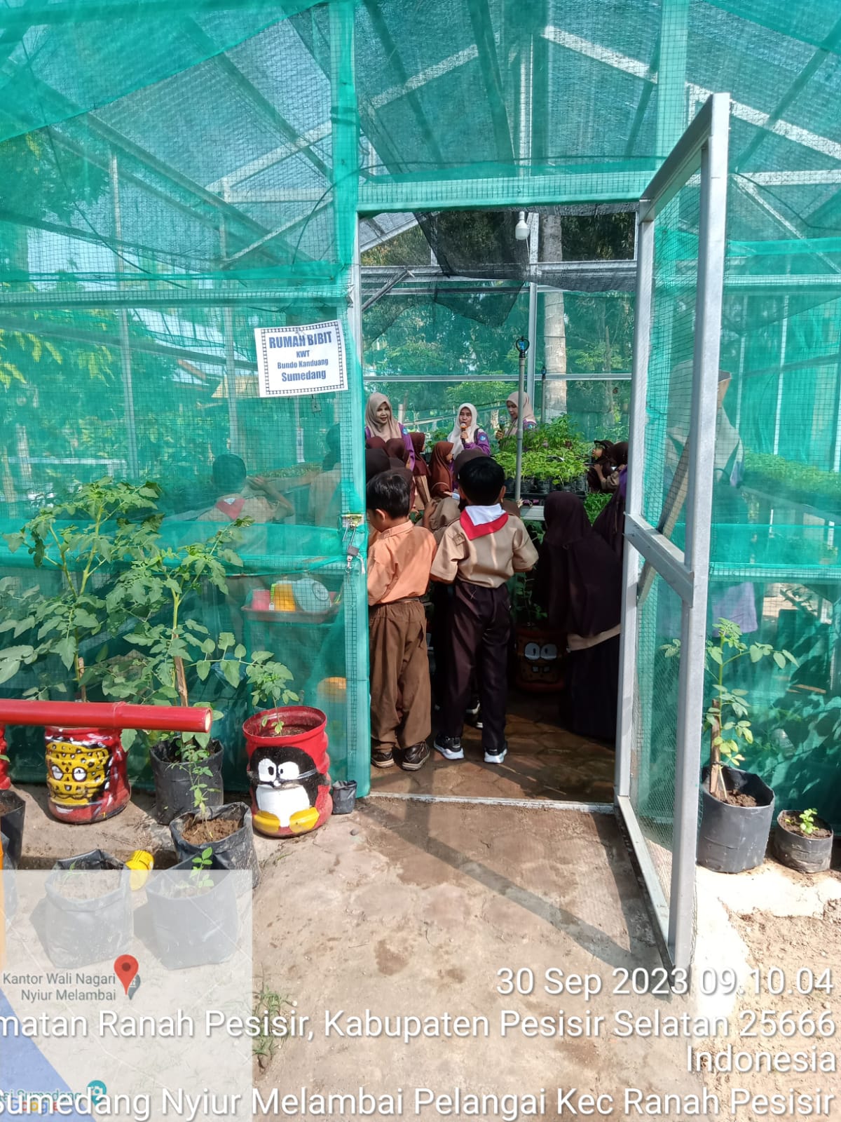 KUNJUNGAN ANAK SD 02 RANPES KE KEBUN BIBIT KWT BUNDO KANDUNG