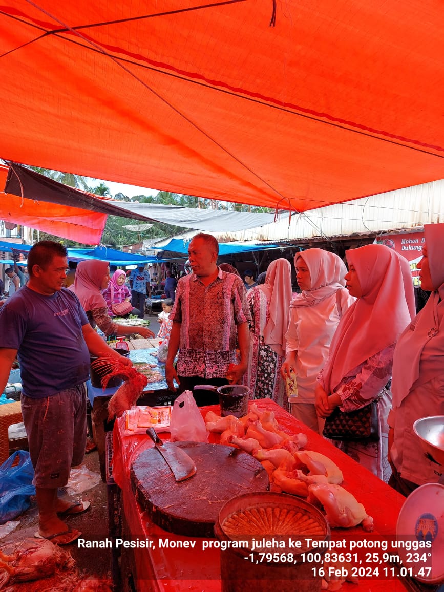 Monitoring dan Evaluasi ke Tempat Pemotongan Unggas (TPU)  di Kecamatan Ranah Pesisir 