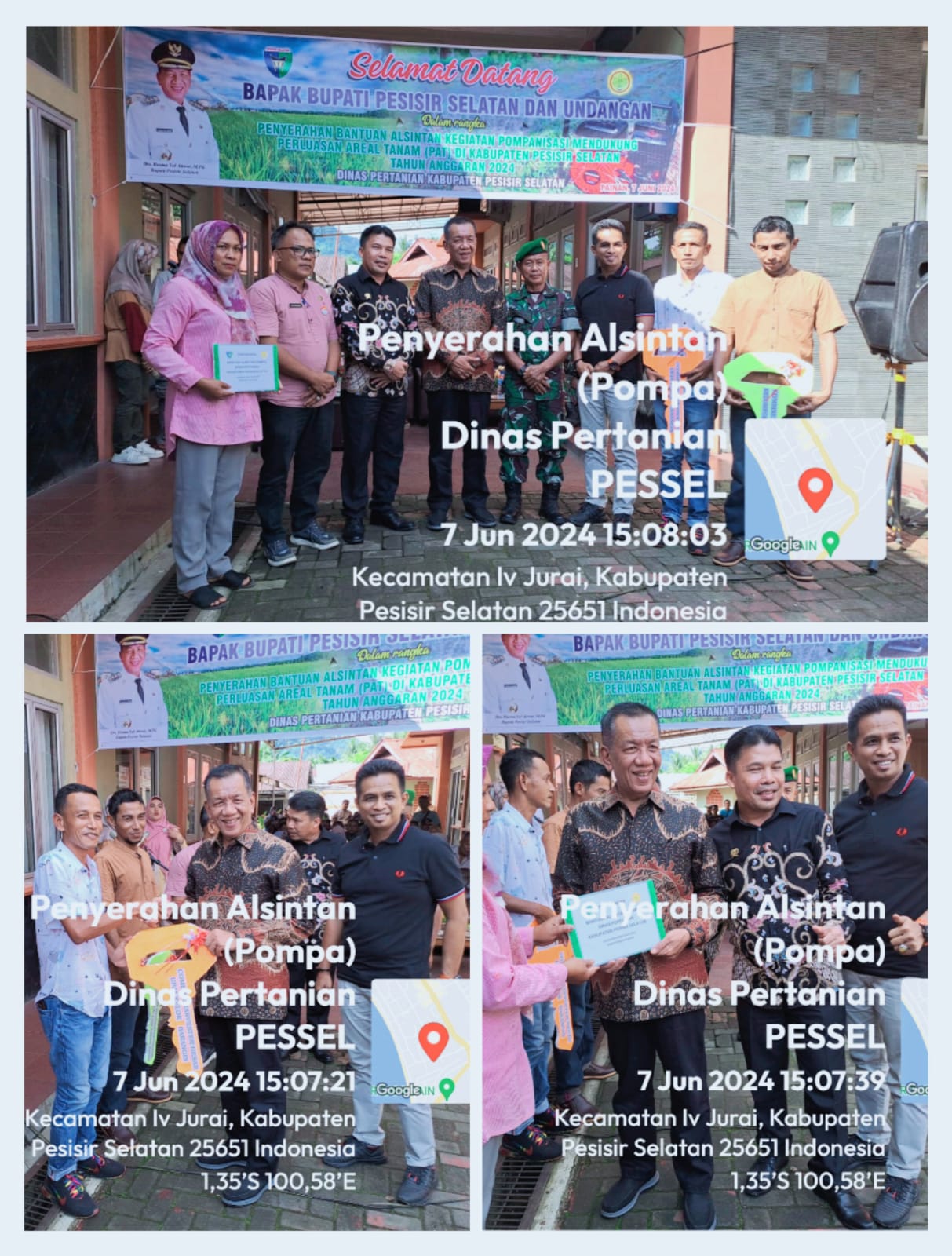 GUNA MENDUKUNG PERLUASAN AREAL TANAM, BUPATI PESSEL BERIKAN BANTUAN ALSINTAN PADA KELOMPOK TANI