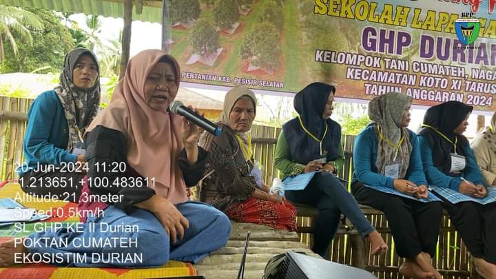 Sekolah Lapang GHP Durian  di Poktan Cumateh Kec. Koto XI Tarusan