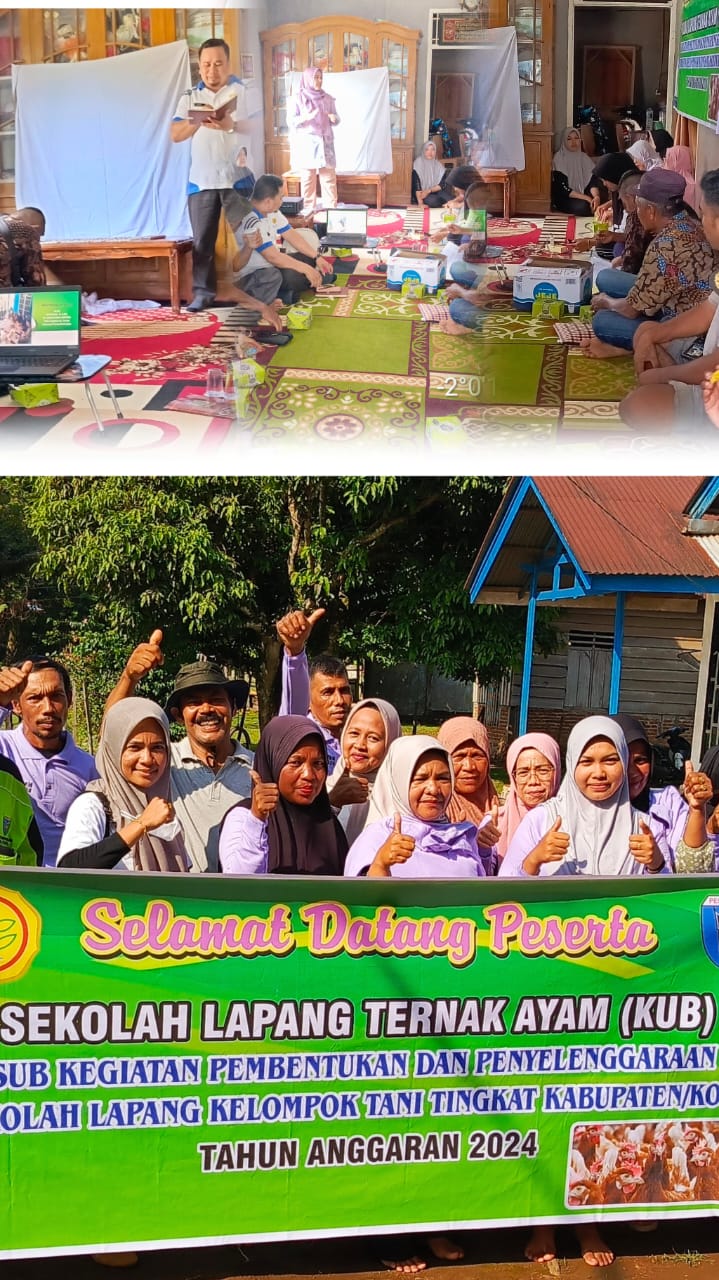 PERTEMUAN PERTAMA SEKOLAH LAPANG TERNAK AYAM KUB DI KELOMPOK PALOKAN JAYA KEC.AIR PURA