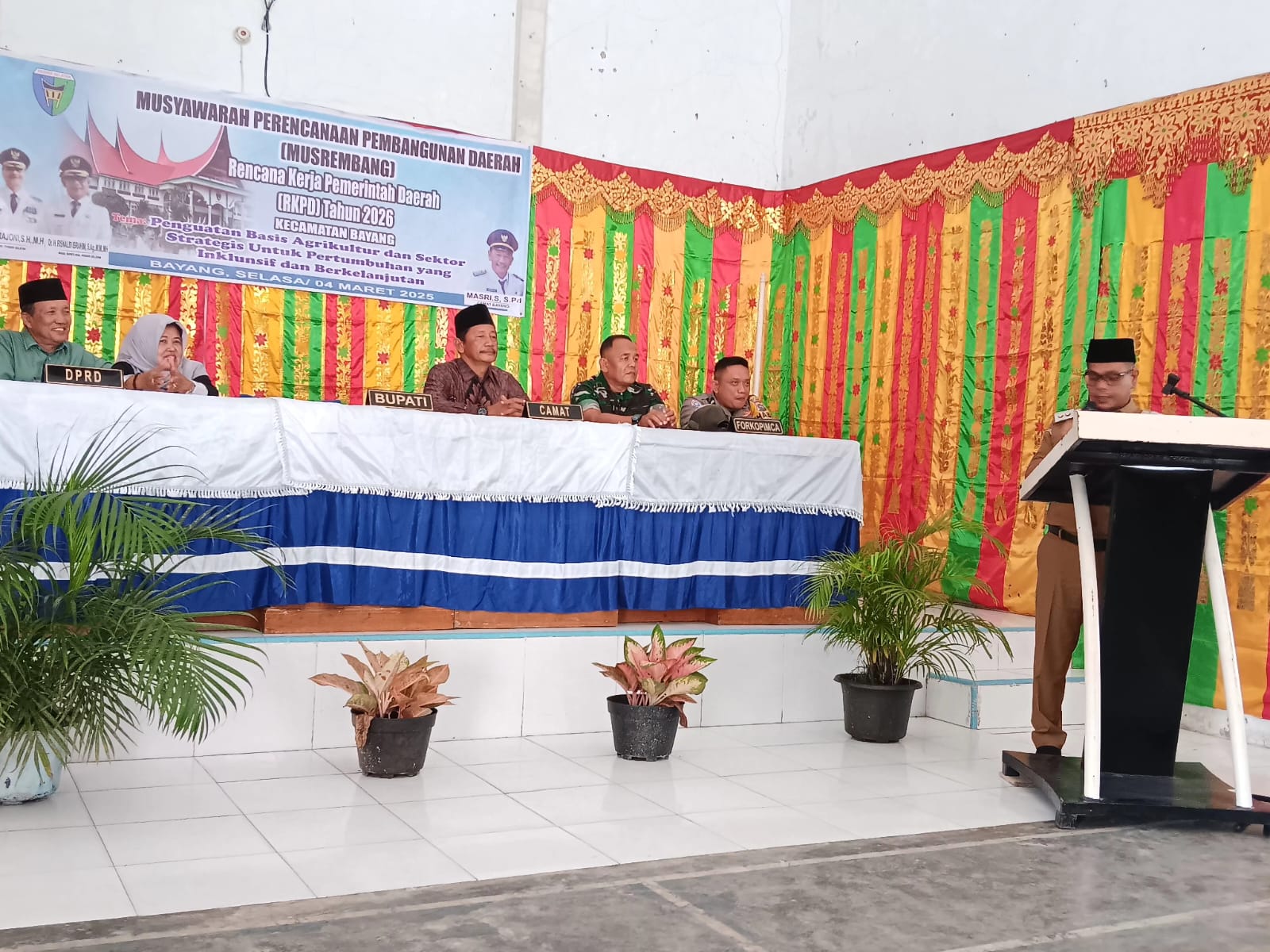 MUSRENBANG RKPD TINGKAT KECAMATAN BAYANG DIHADIRI OLEH WAKIL BUPATI PESISIR SELATAN