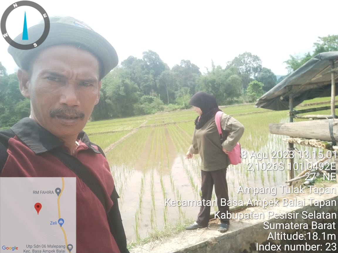 Pemantauan keliling oleh pimpinan BPP dan PP Supervisor dalam hal percepatan tanam padi sawah dan ja